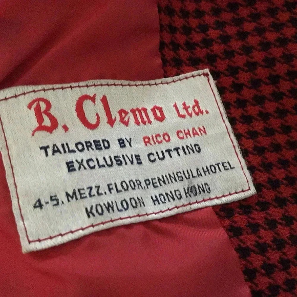 Vintage Hong Kong Red Houndstooth Jacket Size S - Picture 2 of 8